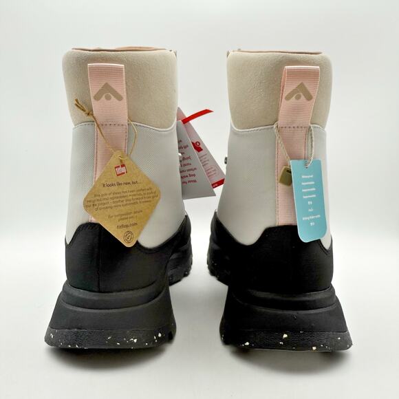 FitFlop Women NEO-D-HYKER E01 Walking Boot US 8 EU 39 White Black Waterproof NIB - Picture 9 of 14